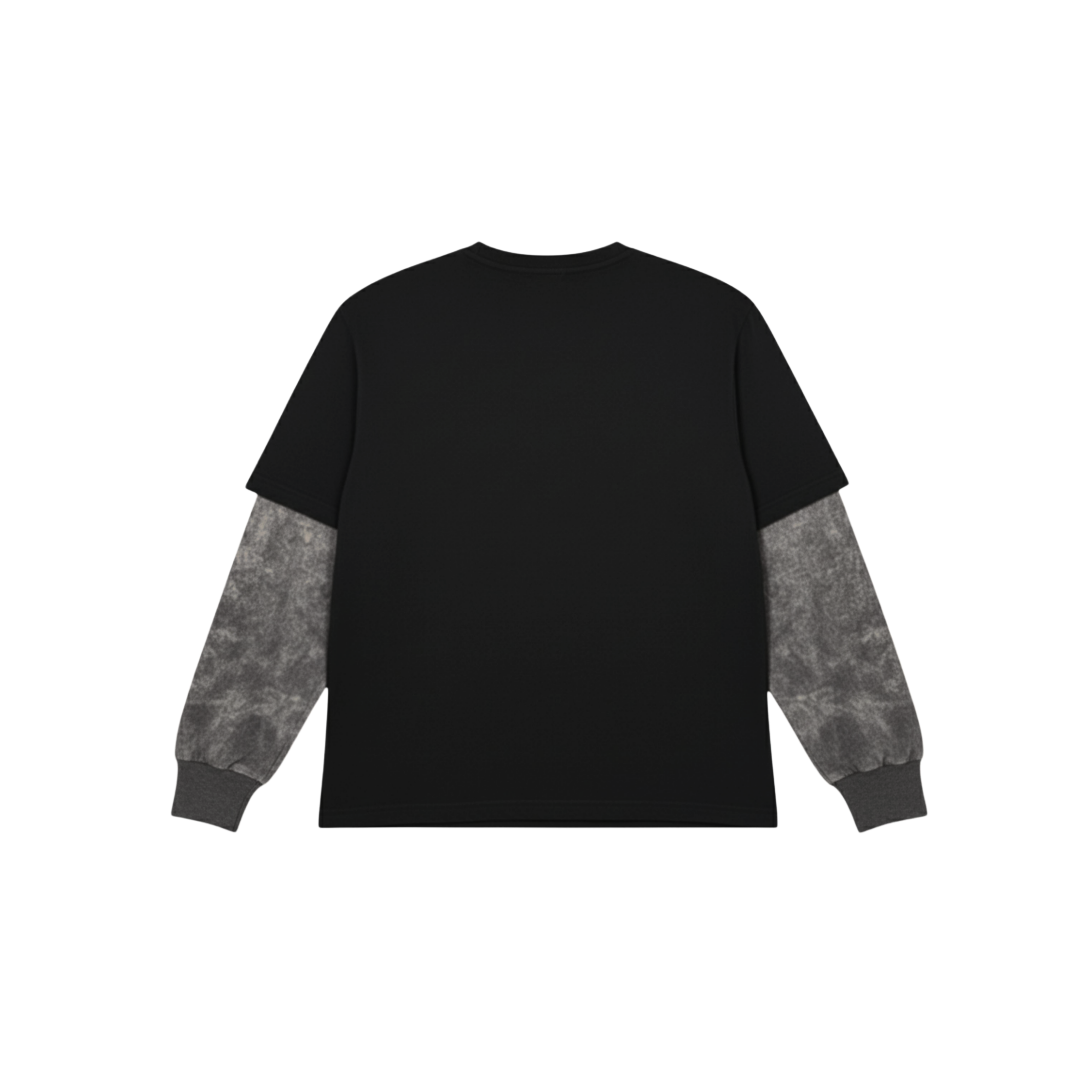 Punk is not dead Black Oversized Tee with acid wash attached sleeves