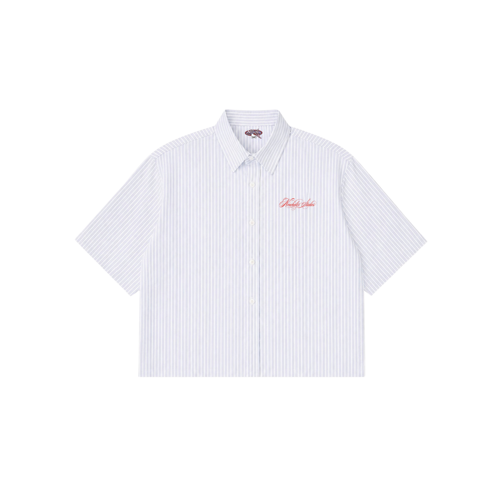 Certified Lover Boy- Pinstripe Boxy fit Blue Shirt