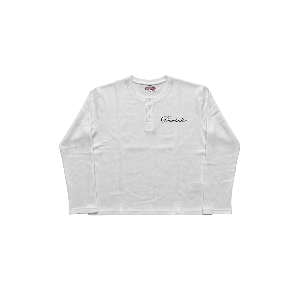 Nonchalix Henley Waffle knit full sleeve oversized tee