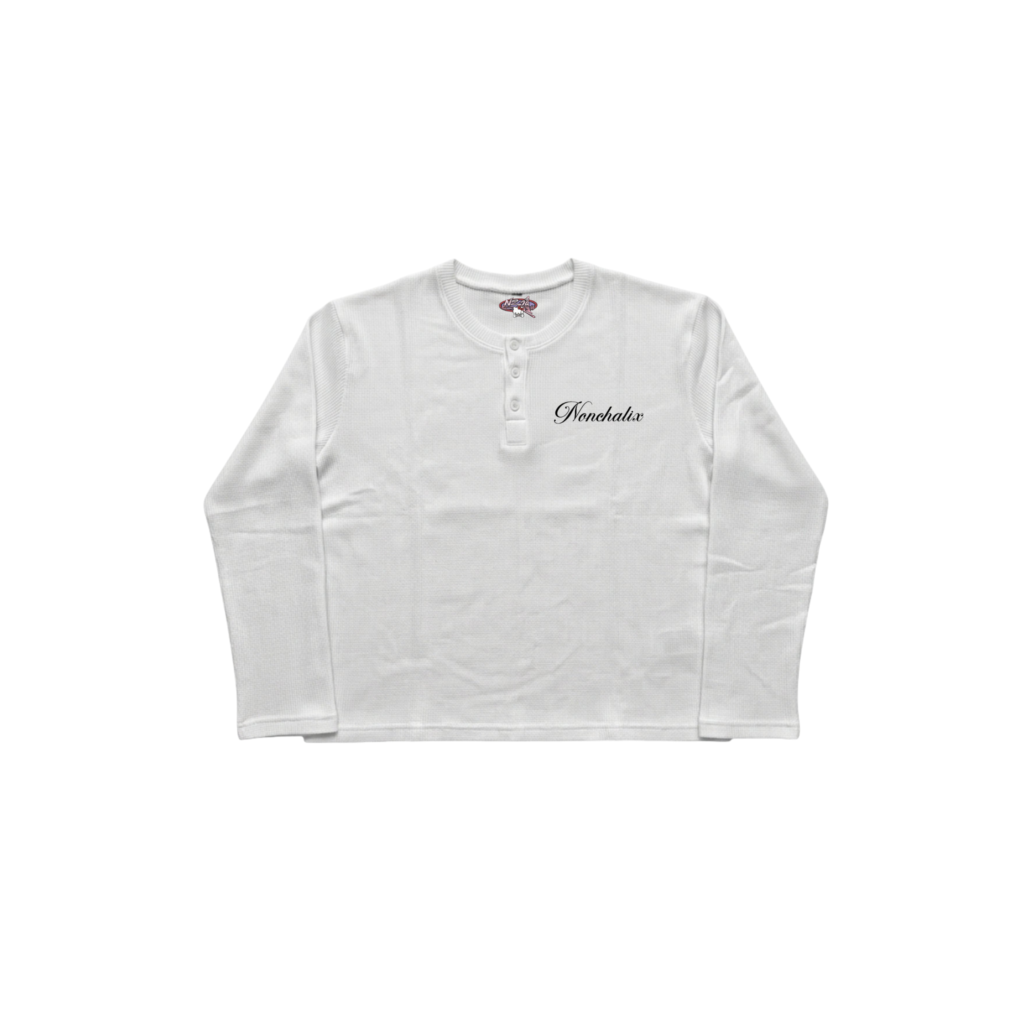 Nonchalix Henley Waffle knit full sleeve oversized tee