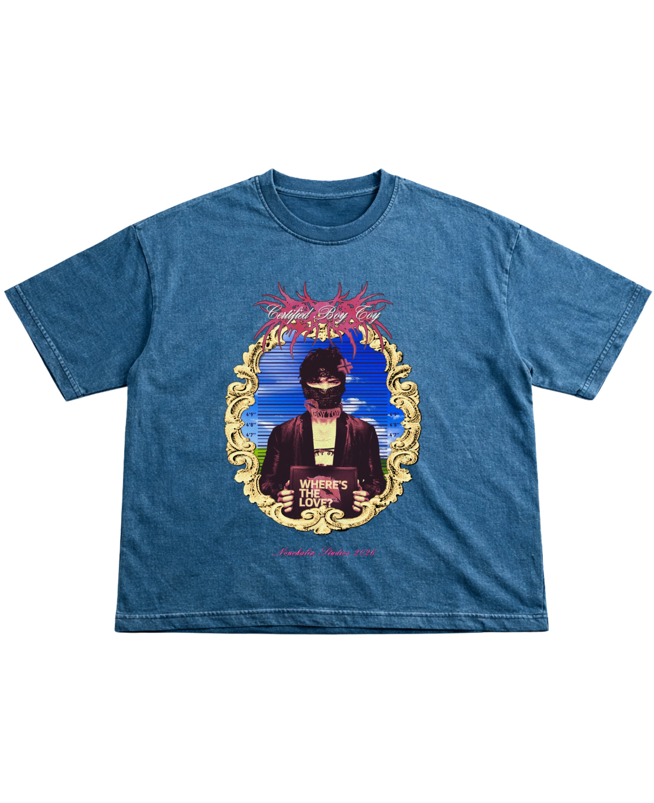 Denim Wash Boxy Fit T-shirt Front Design