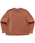 Brown waffle knit oversized full-sleeve Front Design