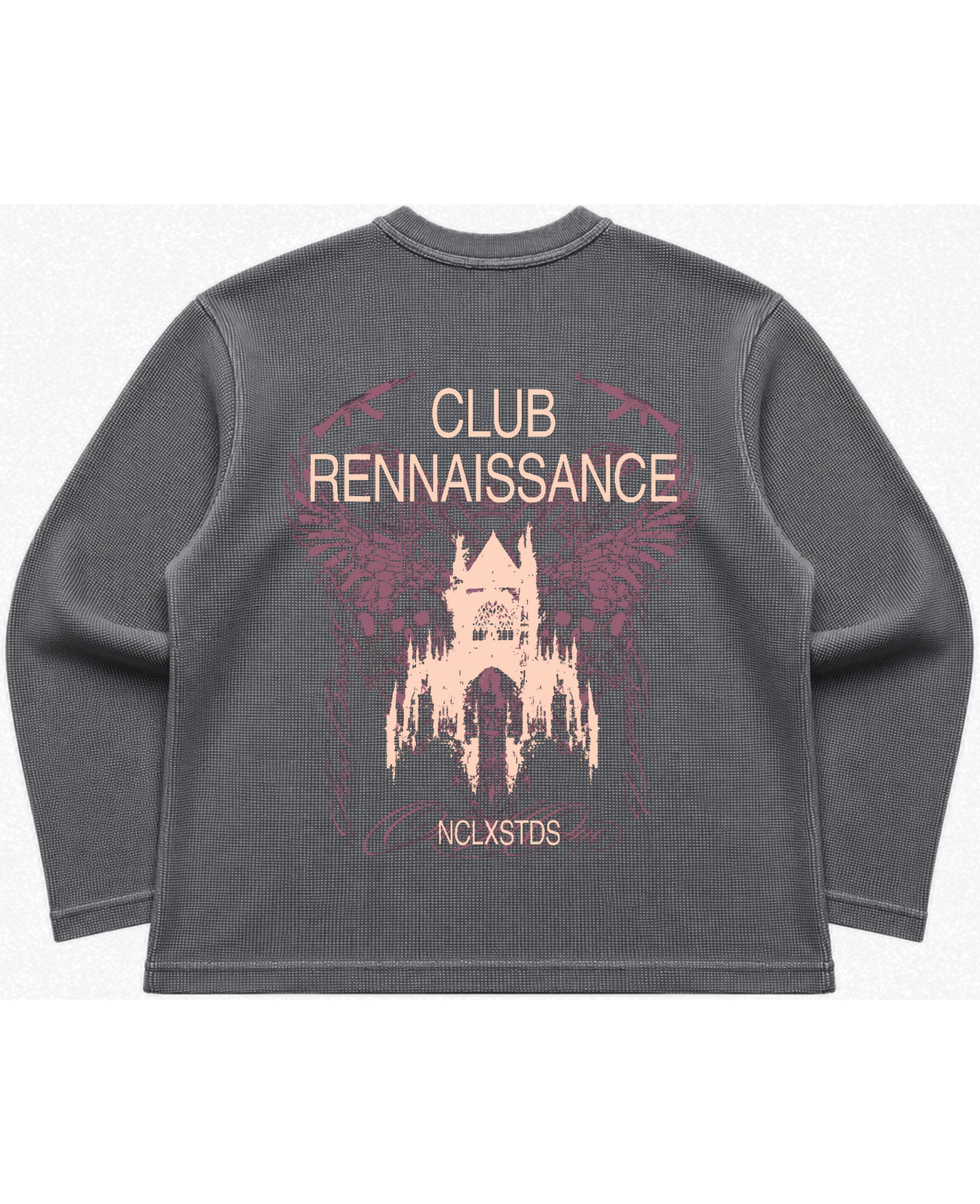 Acidwash waffle knit oversized full-sleeve Back Design