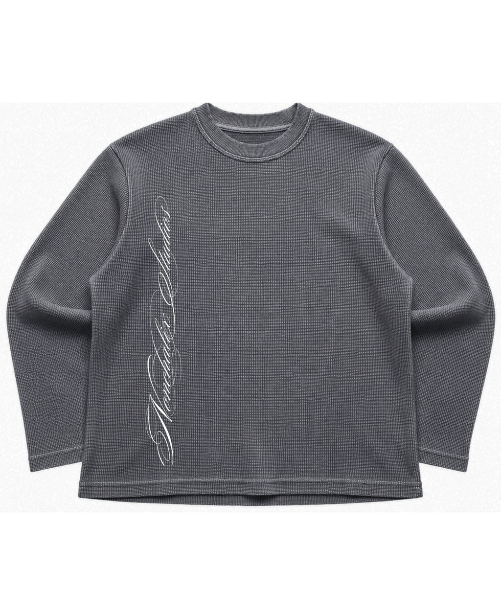 Acidwash waffle knit oversized full-sleeve Front Design