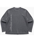 Acidwash waffle knit oversized full-sleeve Front Design