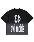 Black Ombré Wash Boxy Fit T-shirt Front Design