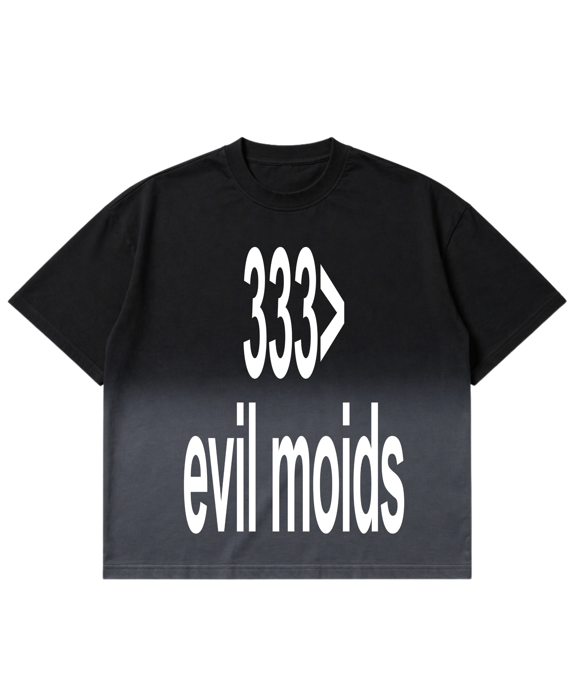 Black Ombré Wash Boxy Fit T-shirt Front Design