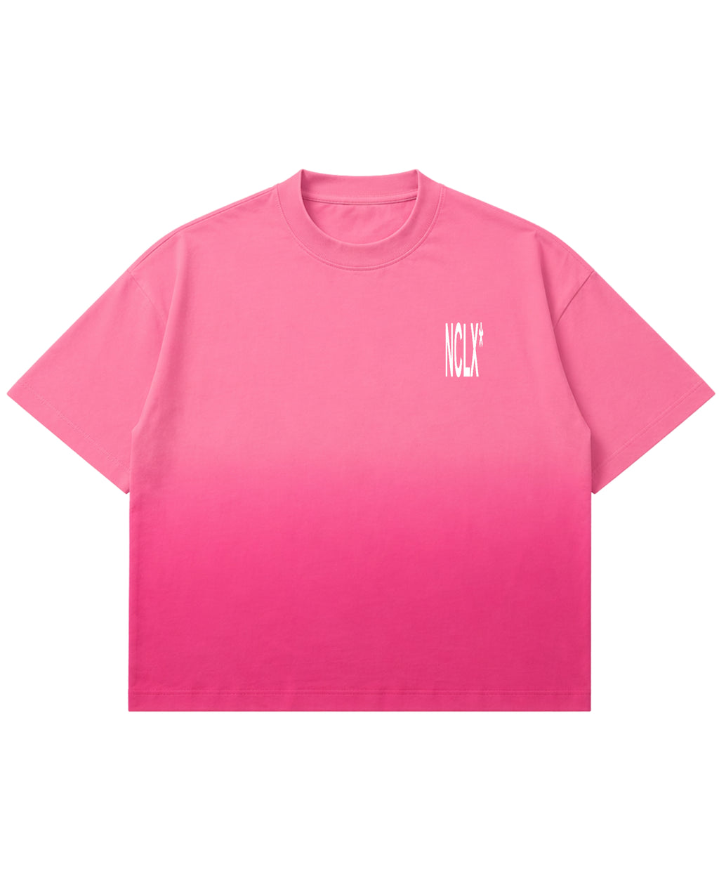 Pink Sunfade Ombré Wash Boxy Fit T-shirt Front Design