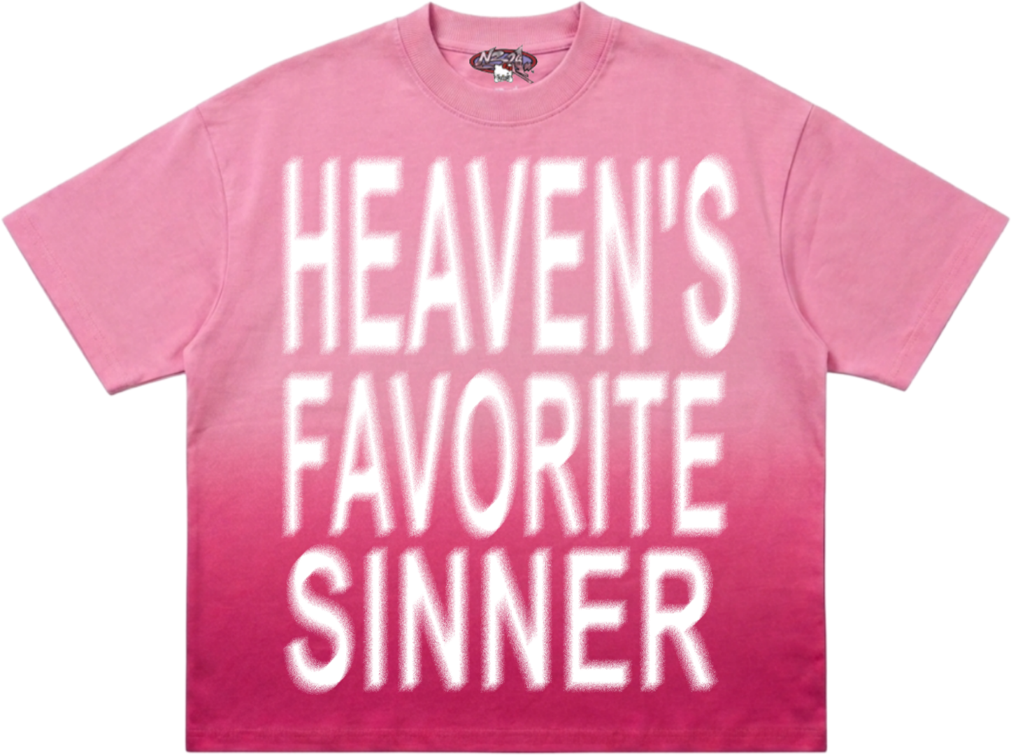 Pink Sun faded Oversized Tee 001