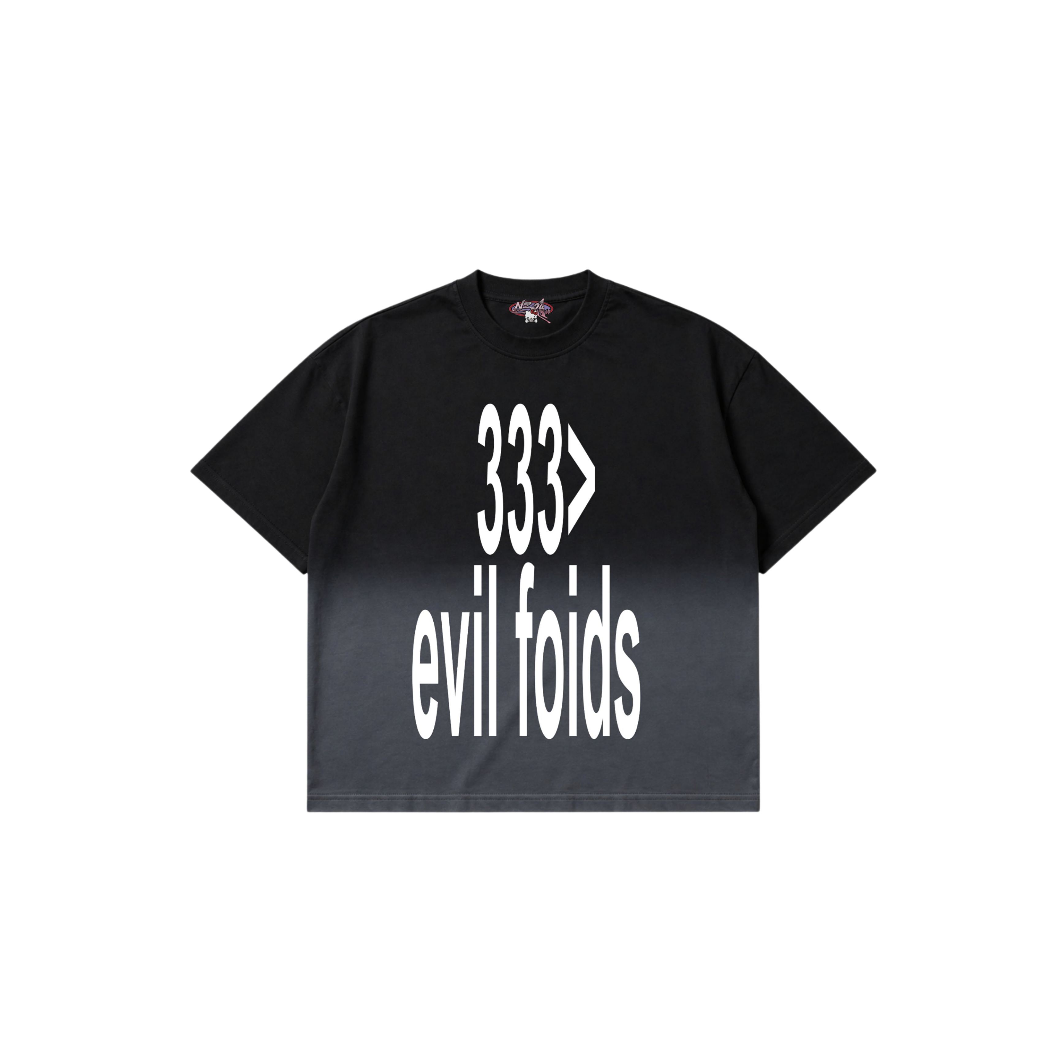 Evil Foids- Black Gradient Oversized Tee