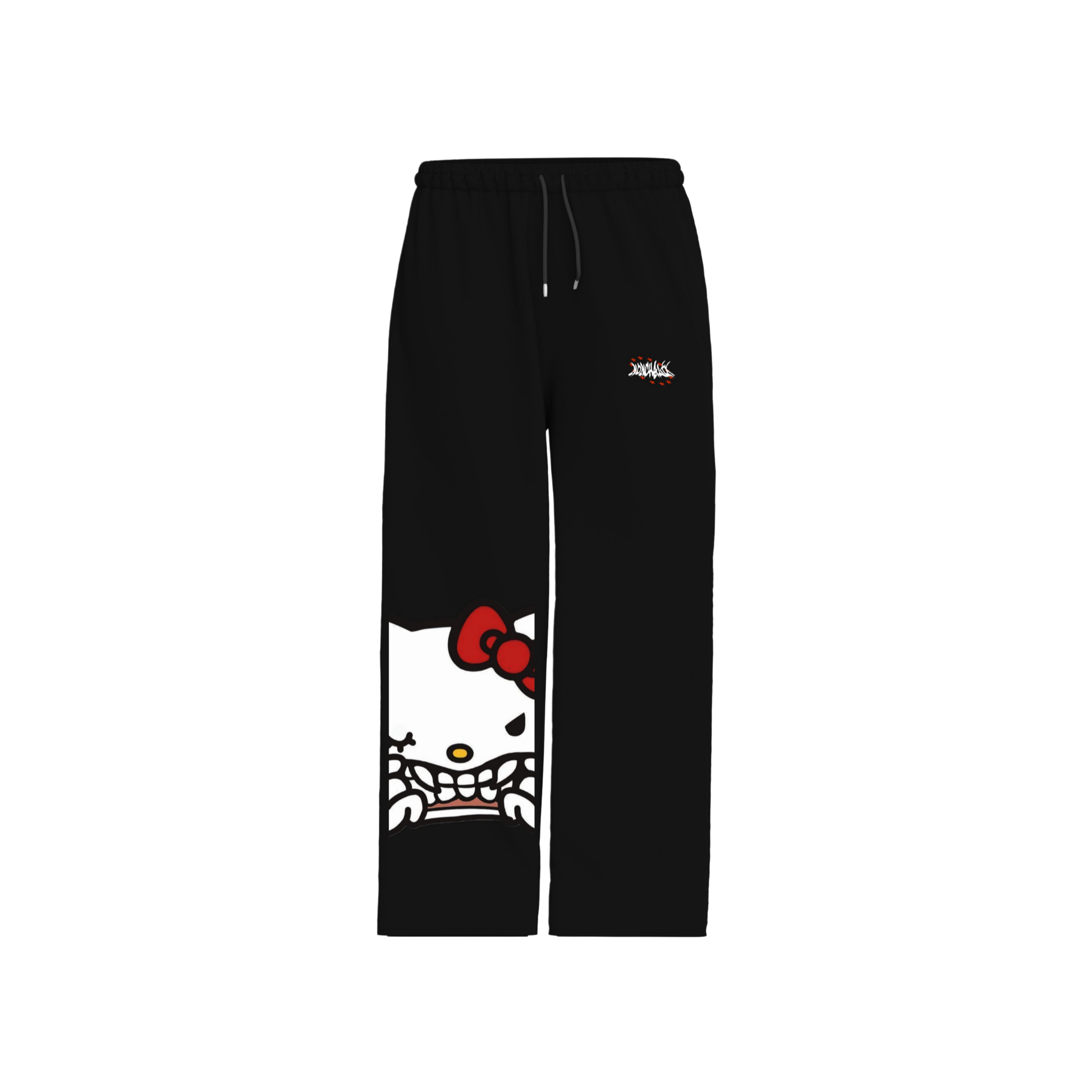 StopStarring Hello Kitty- Relaxed Baggy Black Joggers
