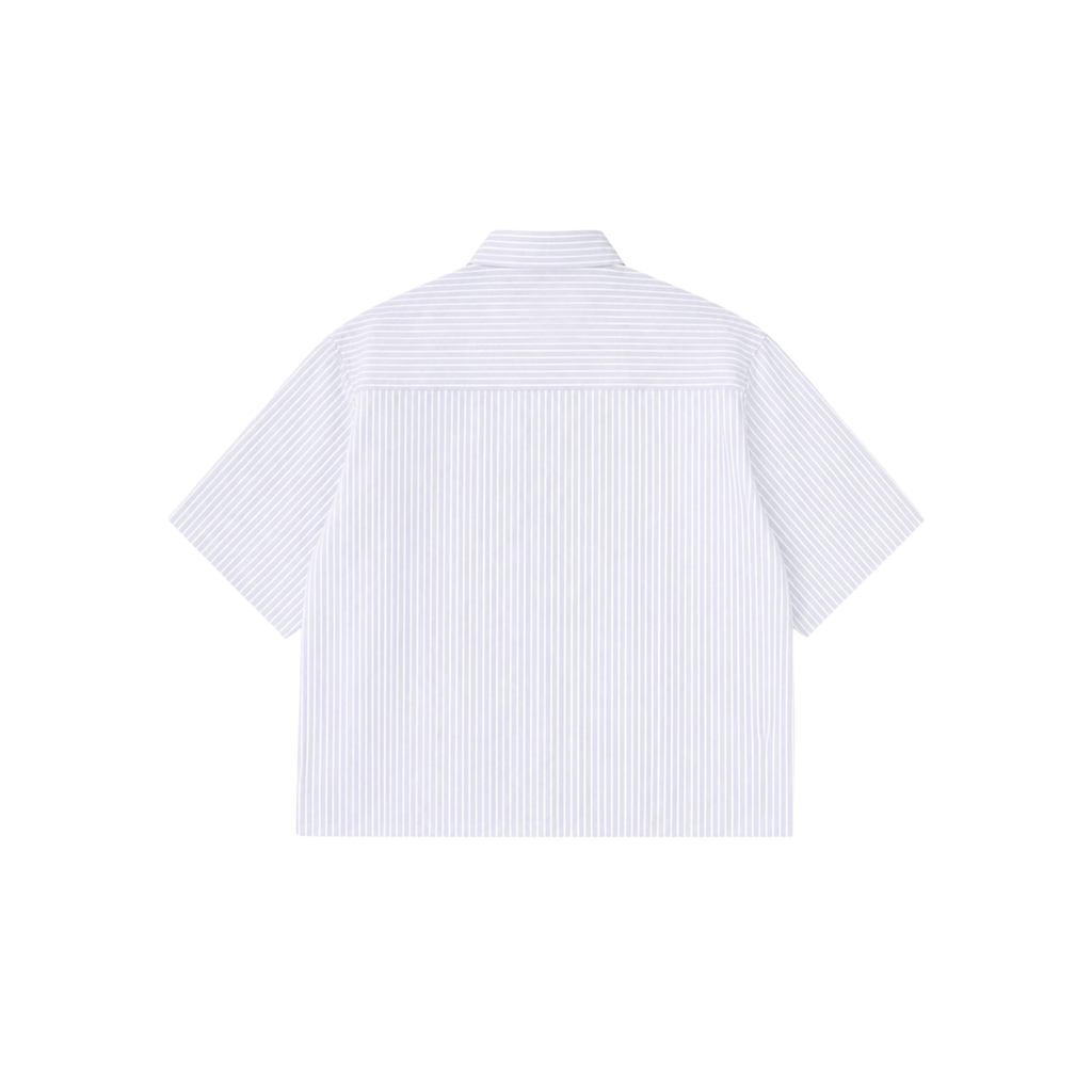 Mclovin License Boxy fit Pinstripe Blue shirt
