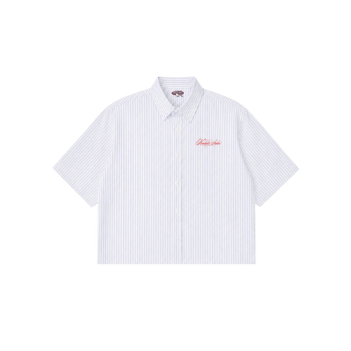 Certified Lover Boy- Pinstripe Boxy fit Blue Shirt
