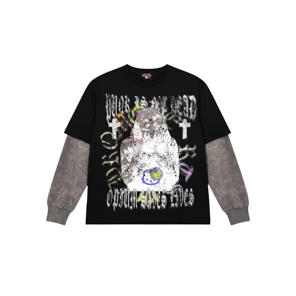 Punk is not dead- Attached sleeve Oversized Tee 002